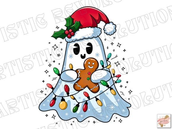 Charming Christmas Ghost Clipart for Festive Design Projects