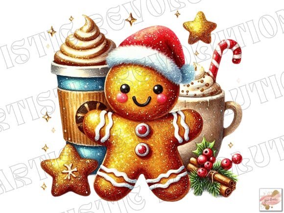 Charming Holiday Design: Cute Christmas Cocoa Gingerbread Man Png