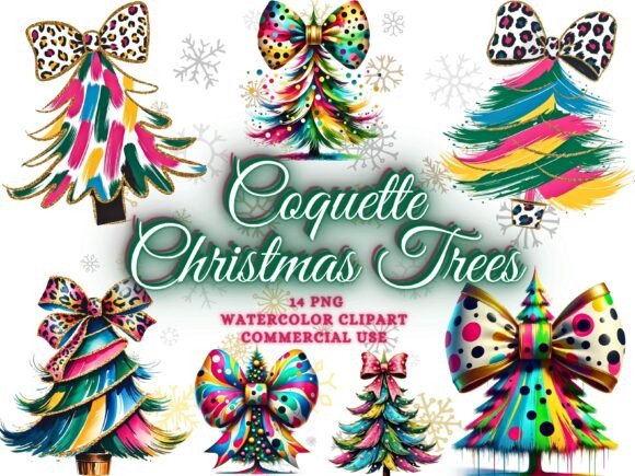 Coquette Christmas Tree Clipart Png: Festive Design Assets