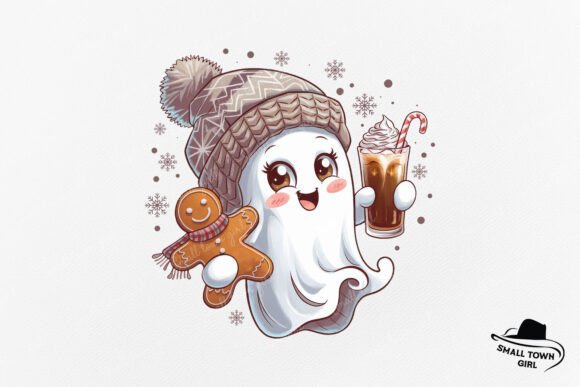 Cute Christmas Ghost Gingerbread Png: A Design Asset