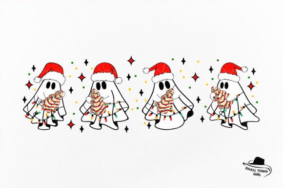 Cute Christmas Ghost Tree Cake PNG: A Designer's Festive Asset
