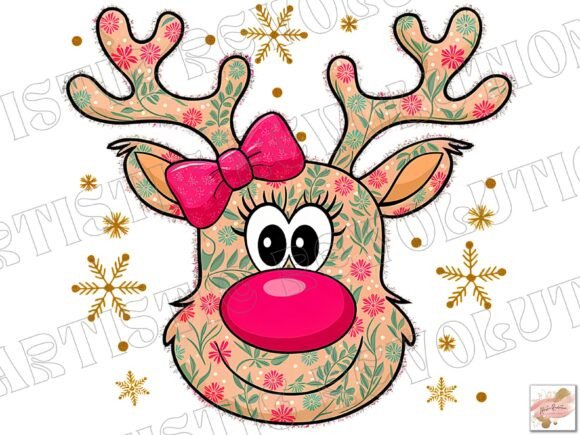 Cute Coquette Floral Christmas Reindeer: A Design Asset Guide
