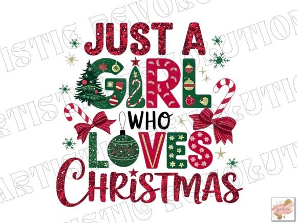 Festive Girl Christmas PNG for Sublimation Designs