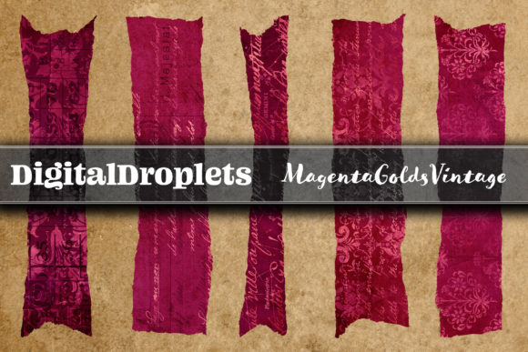 Magenta Golds Vintage Washi Tapes: 180 Designs for Digital Projects