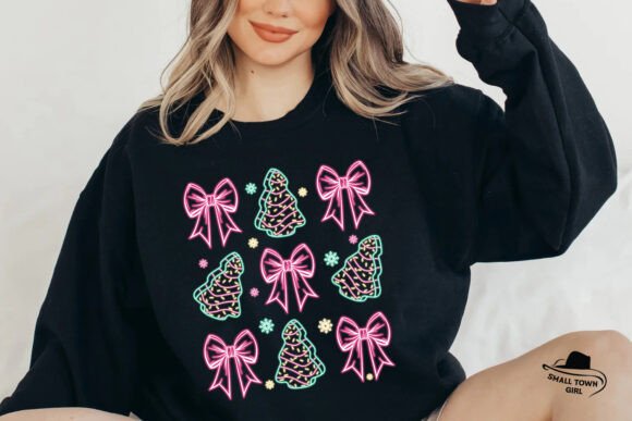 Neon Coquette Christmas Bow Tree Cake: A Festive Design Asset