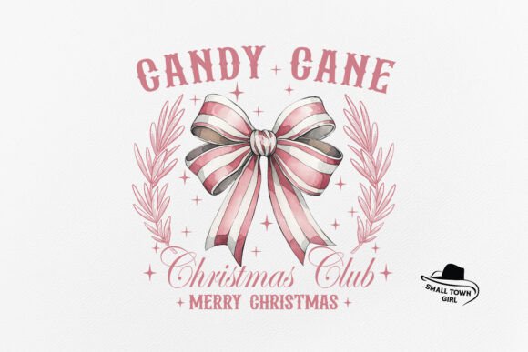 Pink Candy Cane Christmas Club Png: A Festive Design Asset