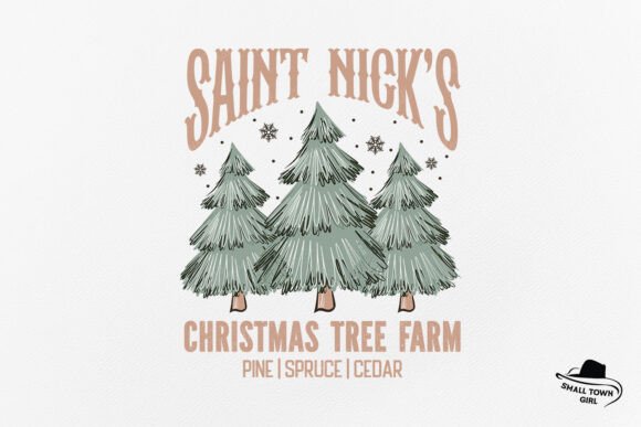 Retro Saint Nick's Christmas Tree Farm: A Designer's Festive Asset
