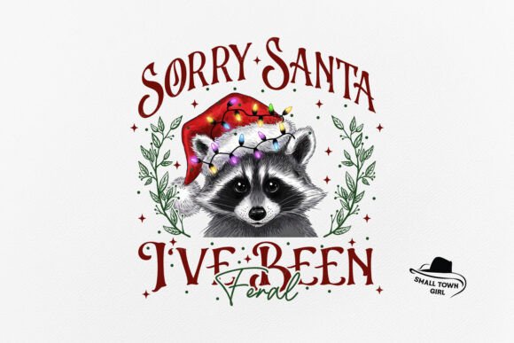 Sorry Santa Feral Raccoon Christmas PNG: A Design Asset with Bite