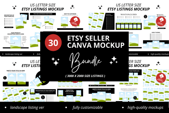 Streamline Your Etsy Shop: The Ultimate US Letter Canva Bundle