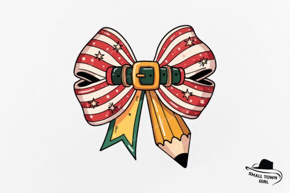 Teacher Pencil Bow Coquette Christmas: A Design Asset for Festive Branding