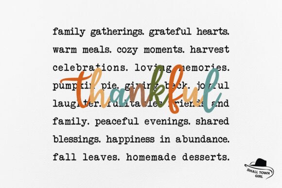Thankful Thanksgiving Fall Quote PNG for Creative Designs